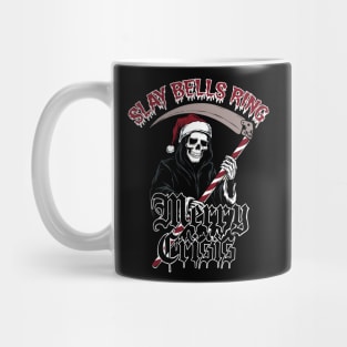 Slay Bells Ring Merry Crisis Grim Reaper Design Mug